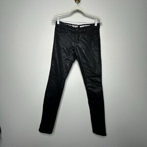 DKNY Jeans Black Shiny Coated Ave B Ultra Skinny Jeans Women's 2
